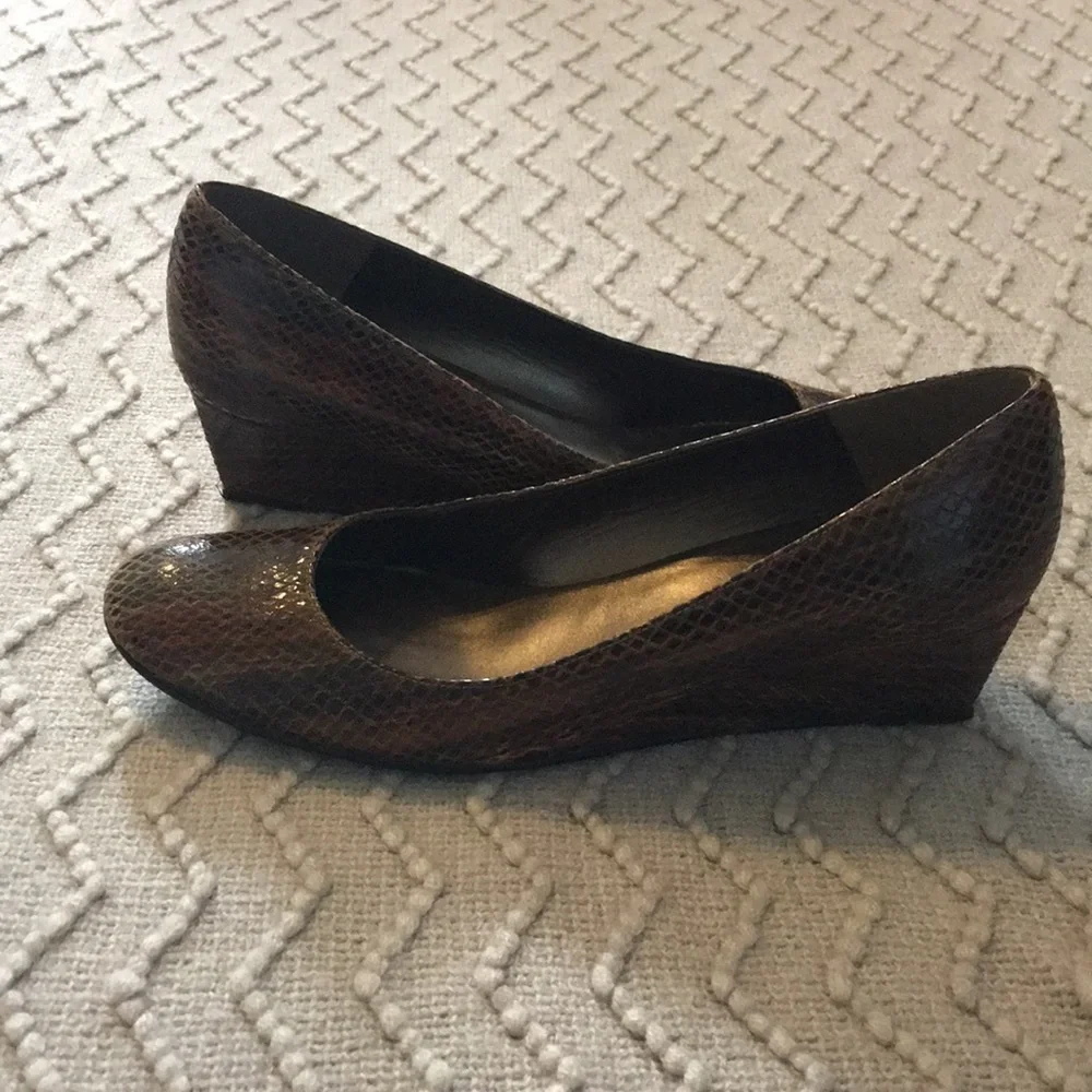 Stuart Weitzman Snakeskin Wedges